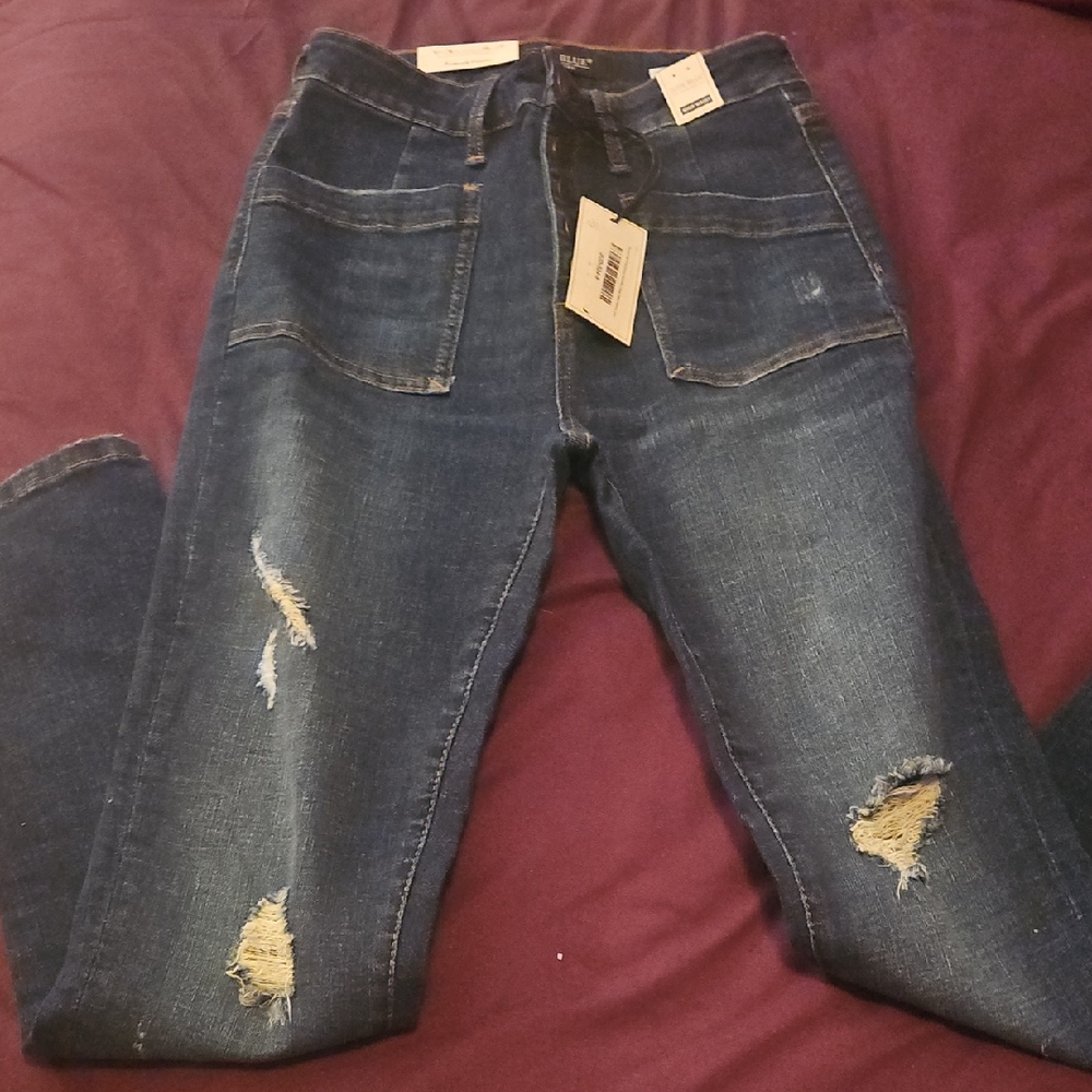 Judy Blue Ripped Dark Indigo Skinny Jeans